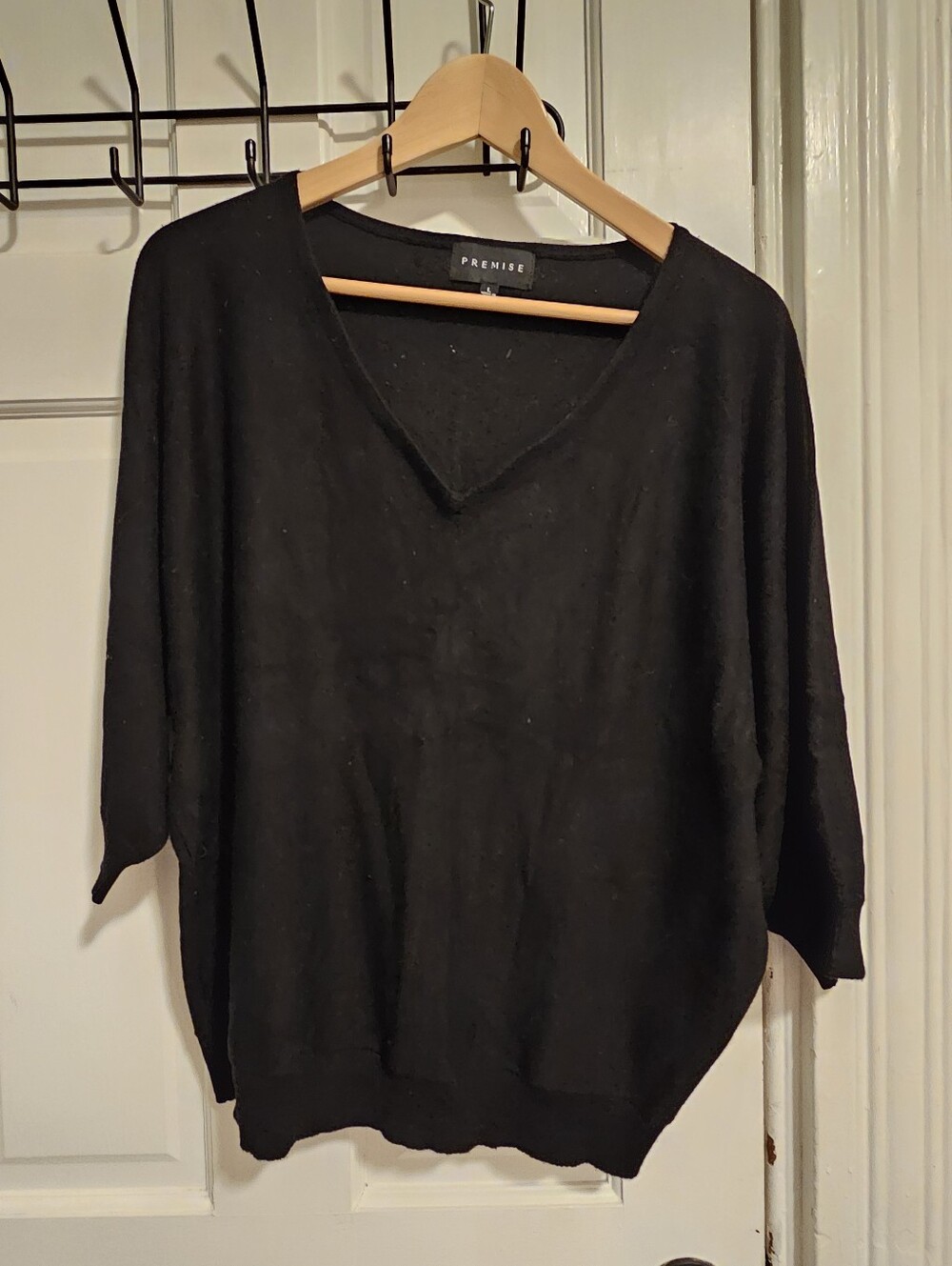 Premise Black V-Neck Lightweight Women's Sweater